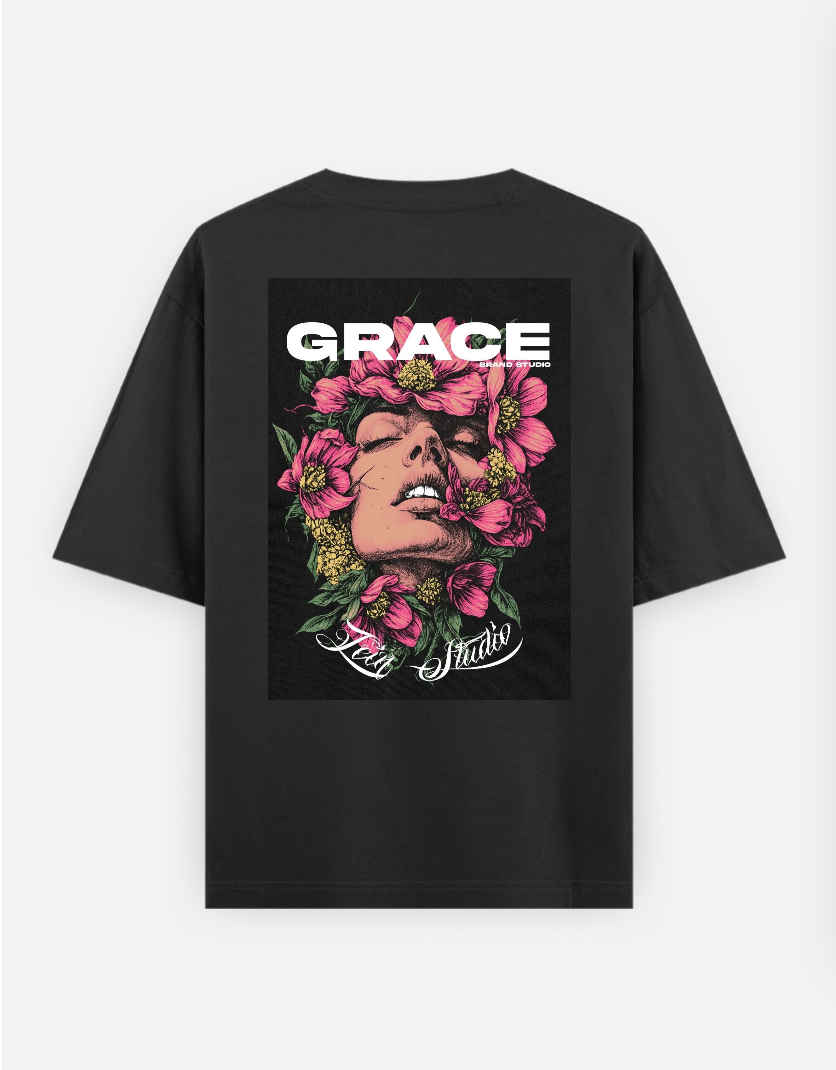 Minimal graphic T-shirt Oversized T-shirt (Back print) by @_tamang_vibes_