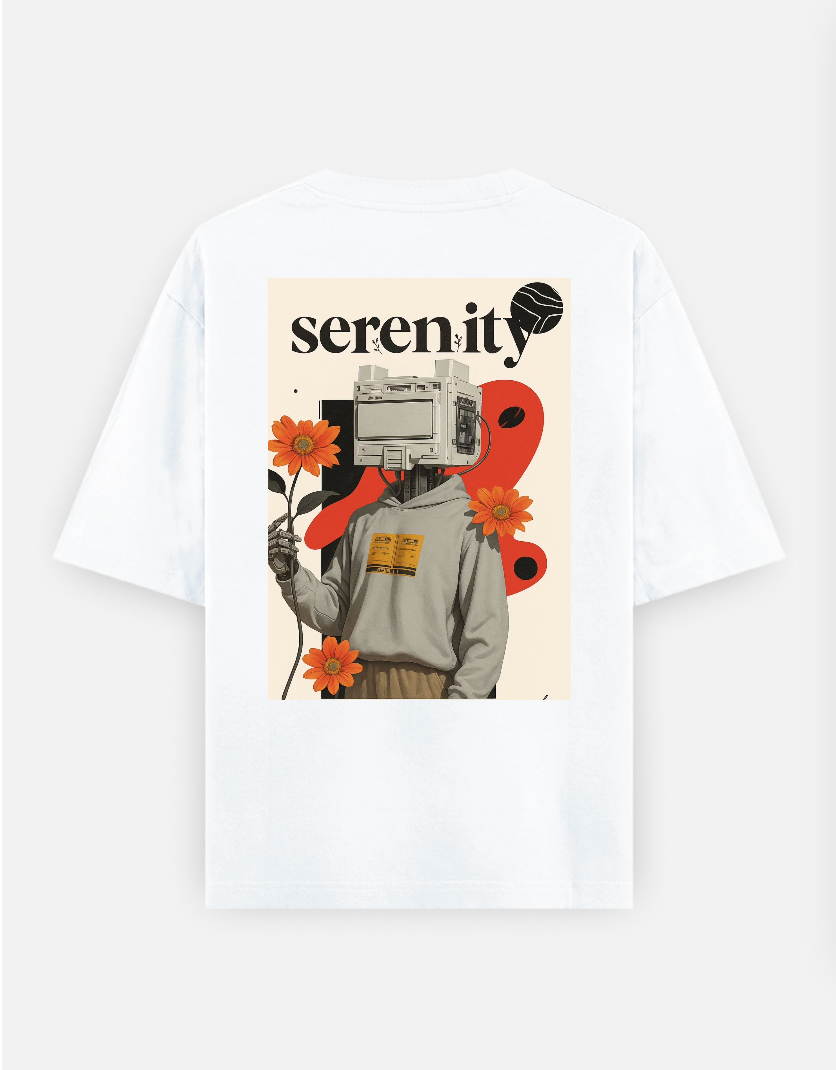 Minimal floral T-shirt Oversized T-shirt (Back print) by @_tamang_vibes_
