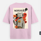 Minimal floral T-shirt Oversized T-shirt (Back print) by @_tamang_vibes_