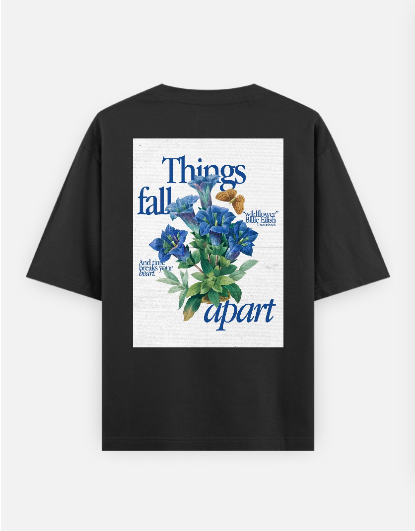 Floral minimal T-shirt Oversized T-shirt (Back print) by @_tamang_vibes_