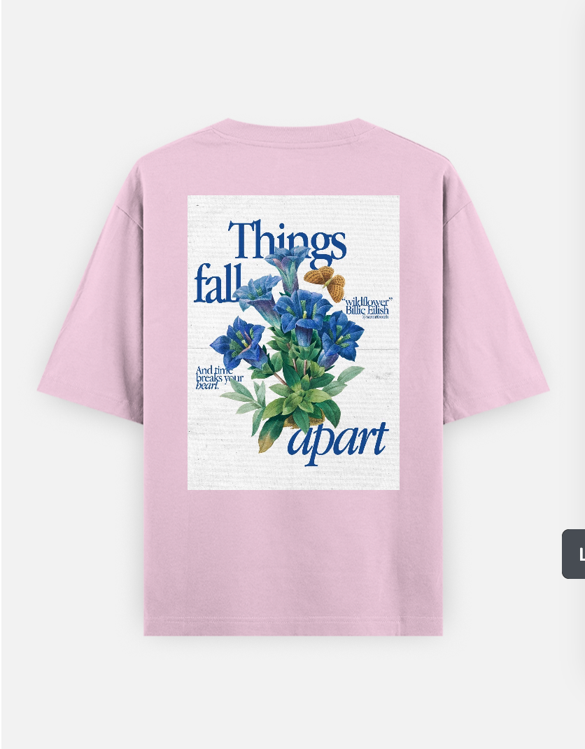 Floral minimal T-shirt Oversized T-shirt (Back print) by @_tamang_vibes_