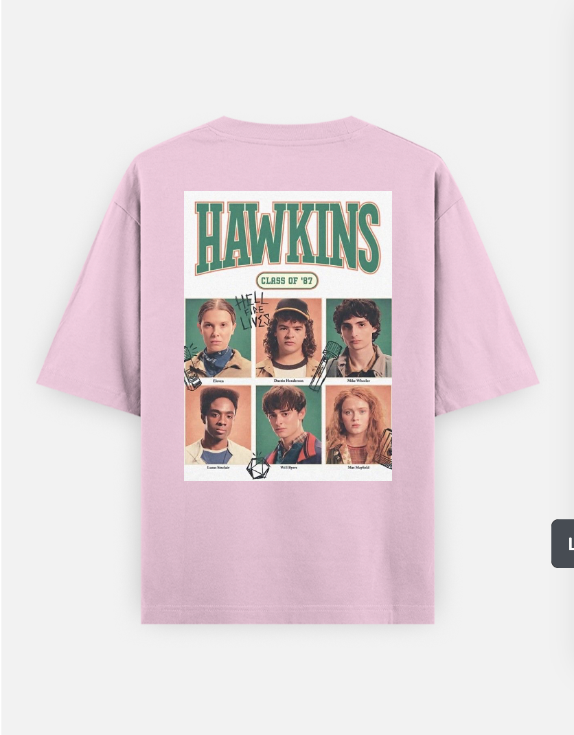 Stranger things T-shirt Oversized T-shirt (Back print) by @_tamang_vibes_