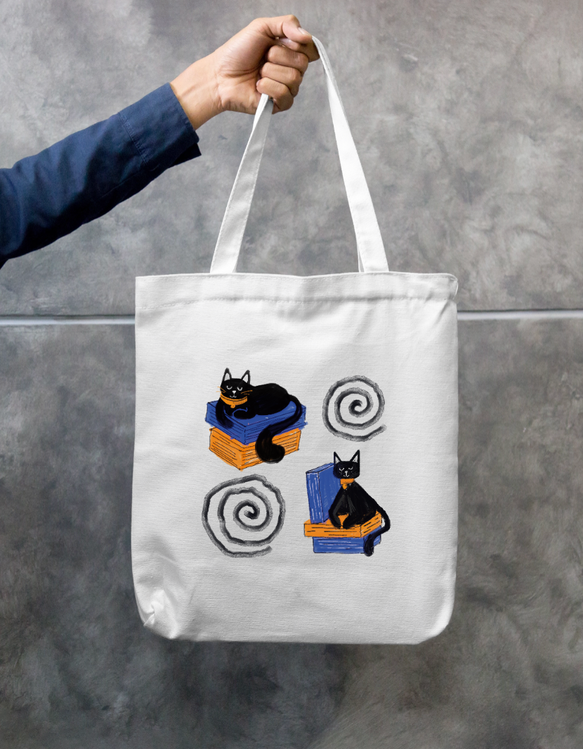 meow! Cat Tote Bag Zipper Tote Bag by Pranjal Turang