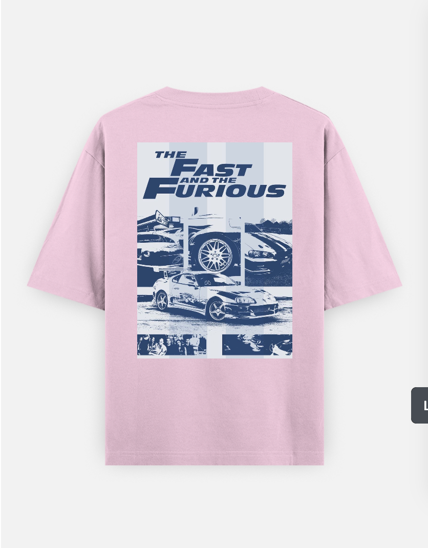 Fast and furious T-shirt Oversized T-shirt (Back print) by @_tamang_vibes_