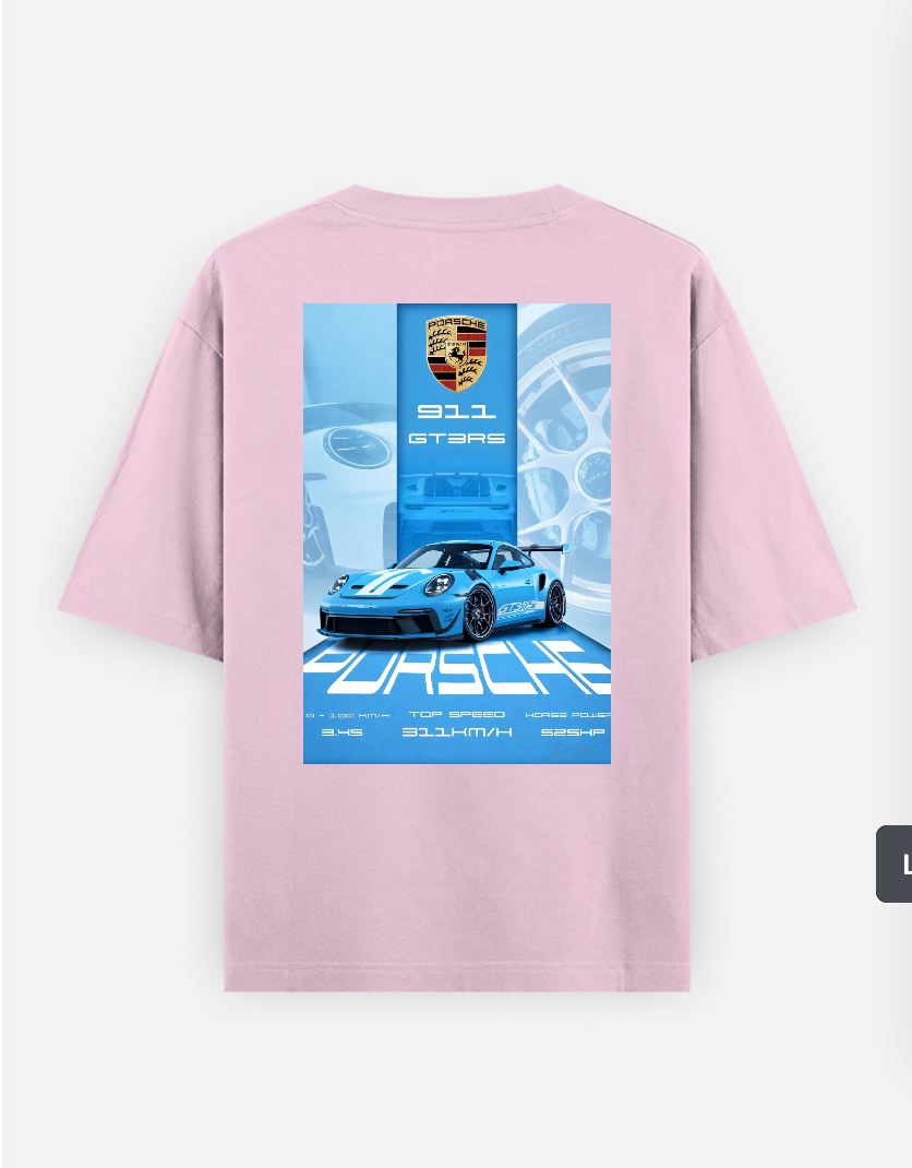Car themed T-shirt Oversized T-shirt (Back print) by @_tamang_vibes_