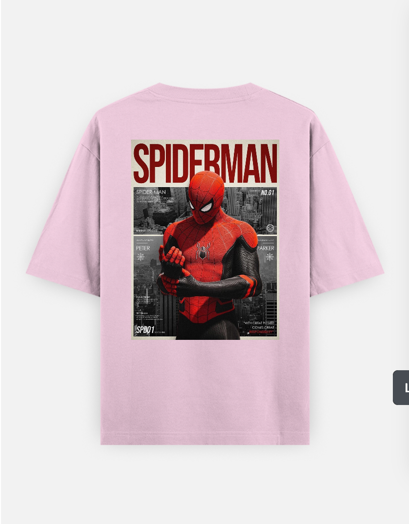 Spider man graphic T-shirt Oversized T-shirt (Back print) by @_tamang_vibes_