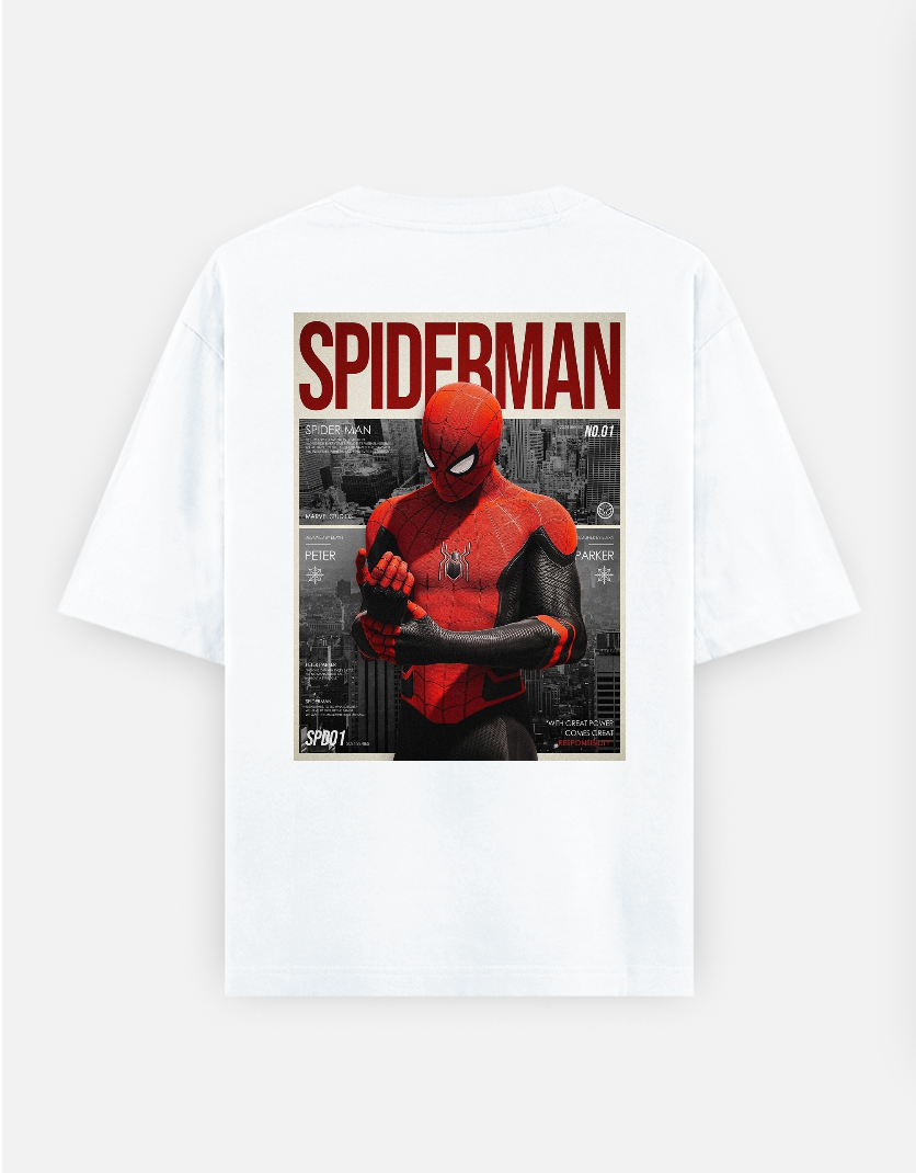 Spider man graphic T-shirt Oversized T-shirt (Back print) by @_tamang_vibes_