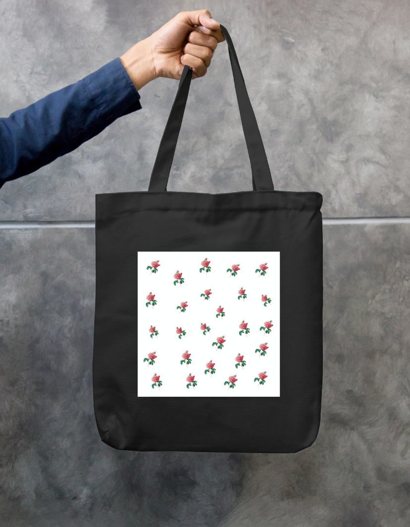 Floral Tote Bag Zipper Tote Bag by Kavya M A