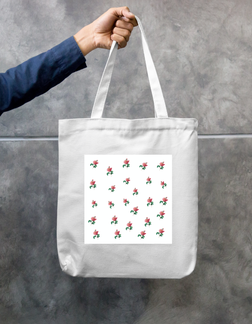Floral Tote Bag Zipper Tote Bag by Kavya M A