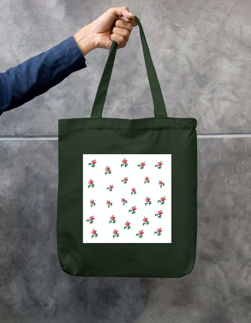 Floral Tote Bag Zipper Tote Bag by Kavya M A