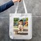 Cute Girl Zipper Tote Bag by Kavya M A