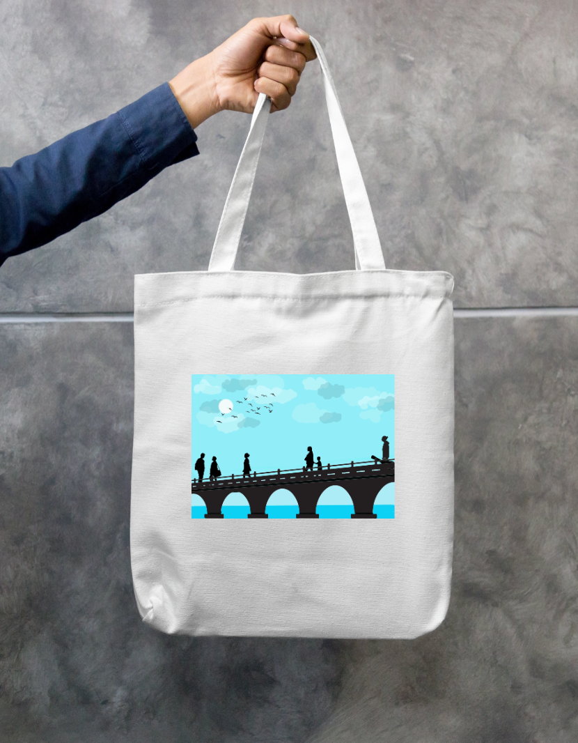 Blue sky Zipper Tote Bag by Solo Lotus