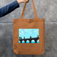 Blue sky Zipper Tote Bag by Solo Lotus