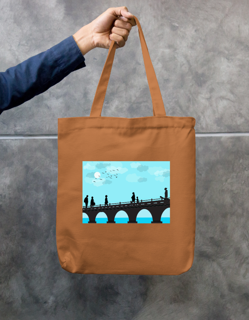 Blue sky Zipper Tote Bag by Solo Lotus