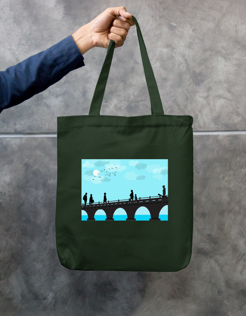 Blue sky Zipper Tote Bag by Solo Lotus