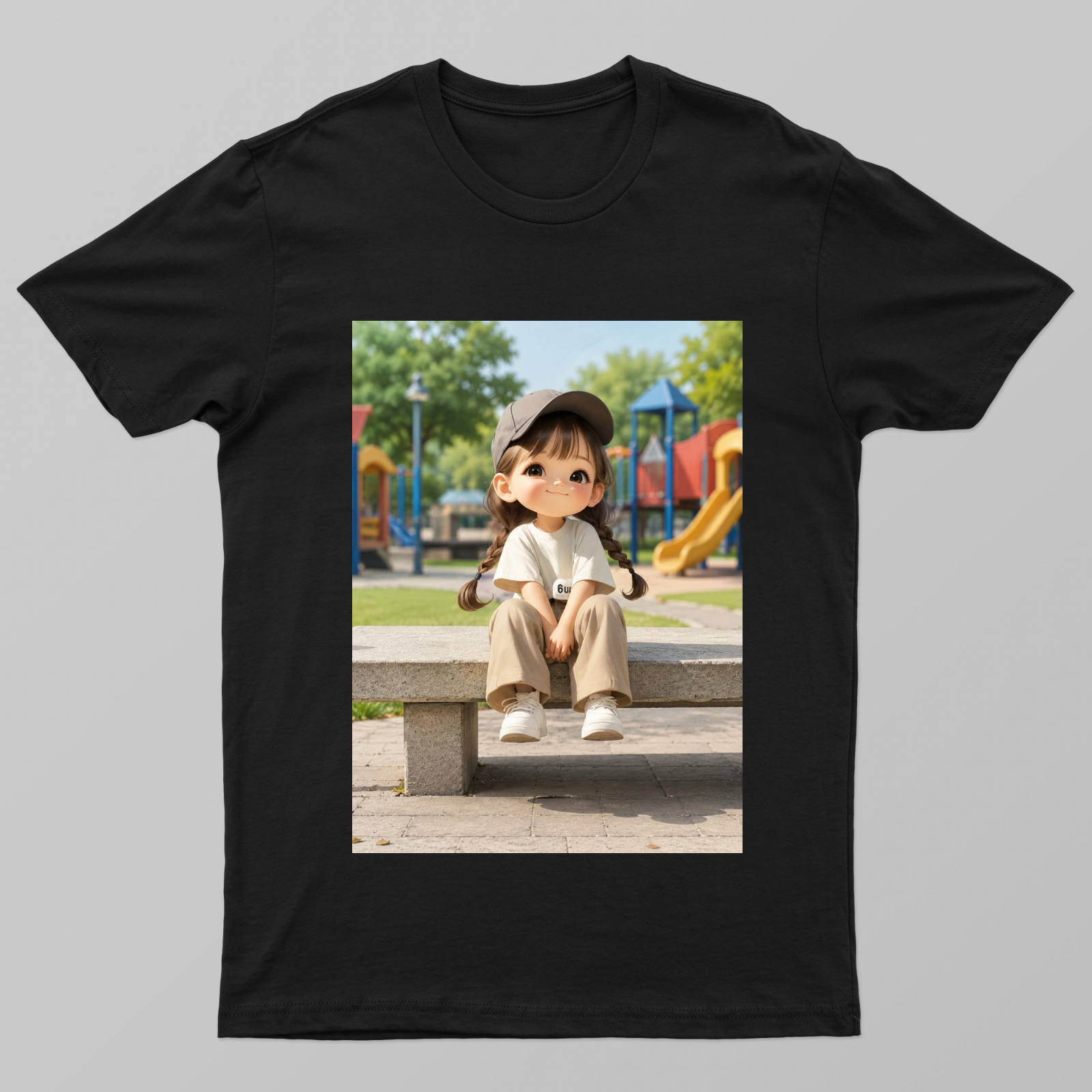 Cute girl Unisex T-shirt by Solo Lotus