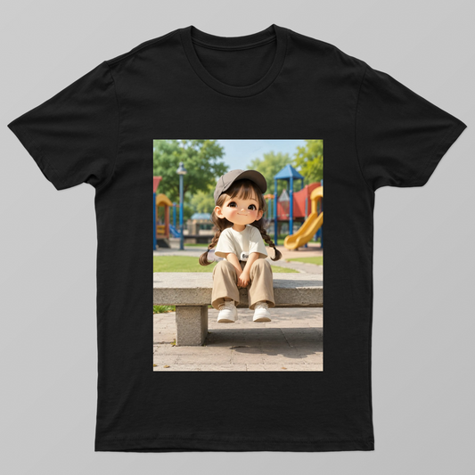 Cute girl Unisex T-shirt by Solo Lotus