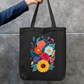 Floral Tote Bag Zipper Tote Bag by @rd_digital_store