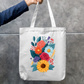 Floral Tote Bag Zipper Tote Bag by @rd_digital_store