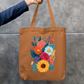 Floral Tote Bag Zipper Tote Bag by @rd_digital_store