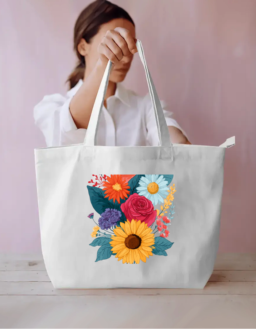 Flora Tote Bag Everyday Large Tote Bag by @rd_digital_store
