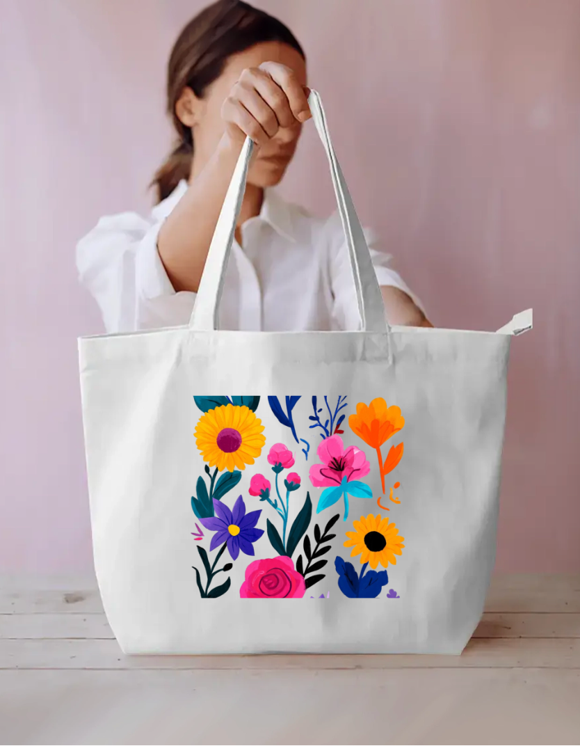 Flora Tote Bag Everyday Large Tote Bag by @rd_digital_store