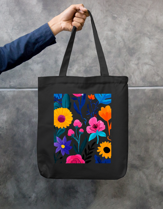Flora Tote Bag Zipper Tote Bag by @rd_digital_store