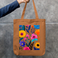 Flora Tote Bag Zipper Tote Bag by @rd_digital_store