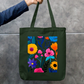 Flora Tote Bag Zipper Tote Bag by @rd_digital_store