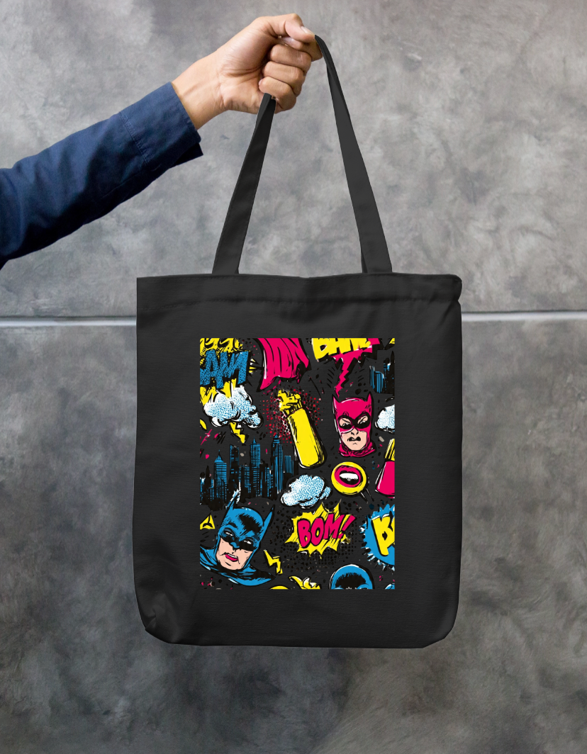 Comic Art Tote Bag Zipper Tote Bag by @rd_digital_store