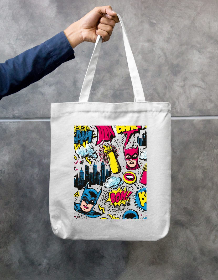 Comic Art Tote Bag Zipper Tote Bag by @rd_digital_store