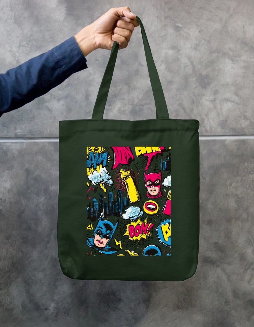 Comic Art Tote Bag Zipper Tote Bag by @rd_digital_store