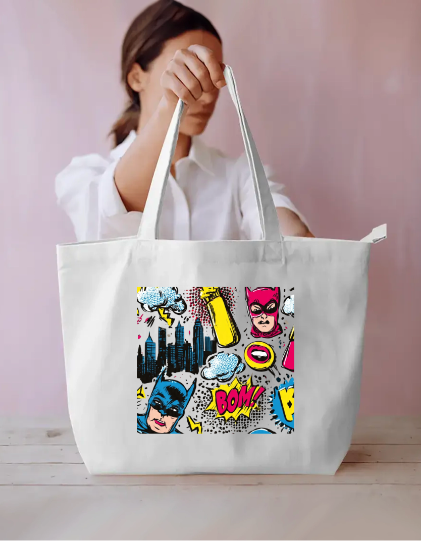 Comic Art Tote Bag Everyday Large Tote Bag by @rd_digital_store