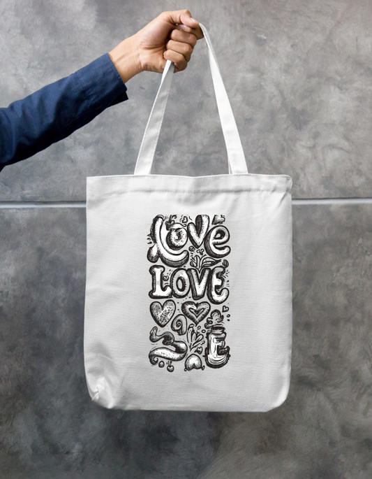 Love  Art Tote Bag Zipper Tote Bag by @rd_digital_store