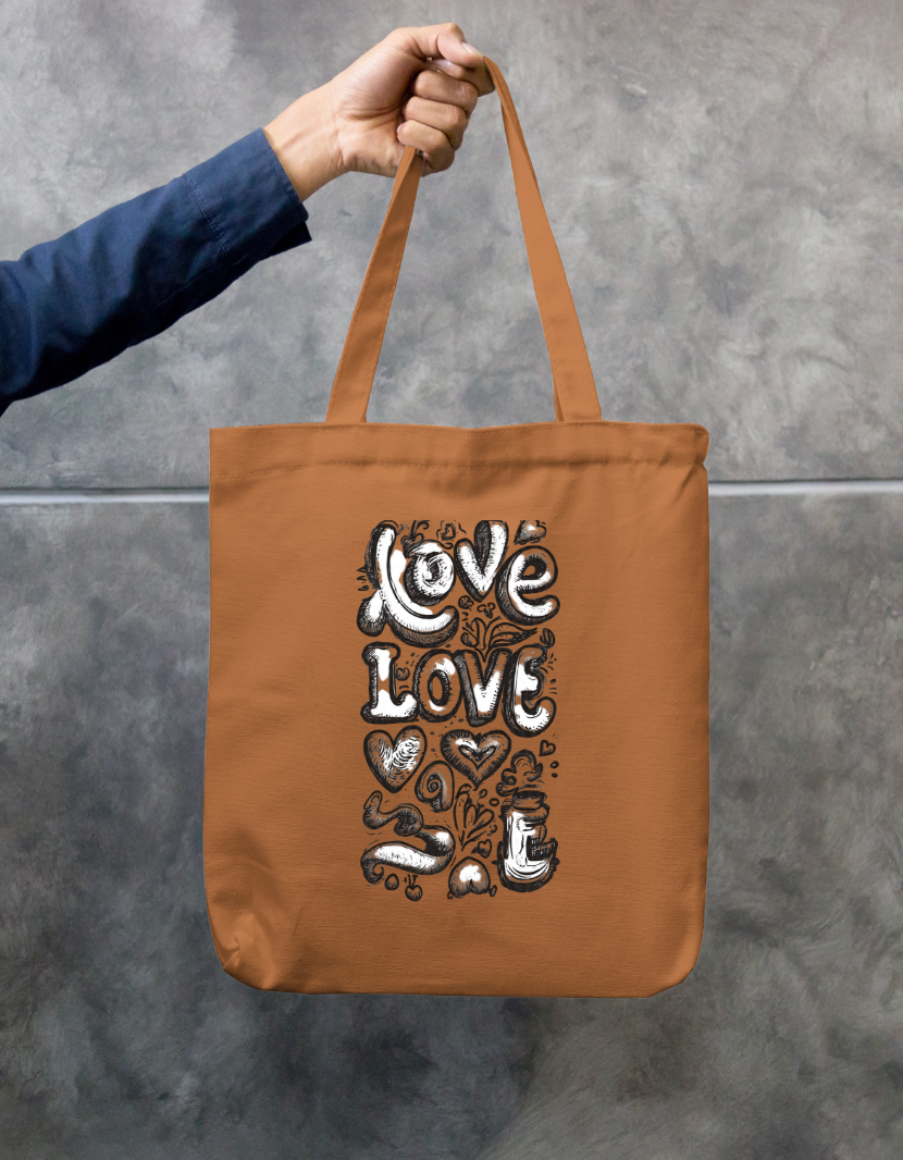 Love  Art Tote Bag Zipper Tote Bag by @rd_digital_store