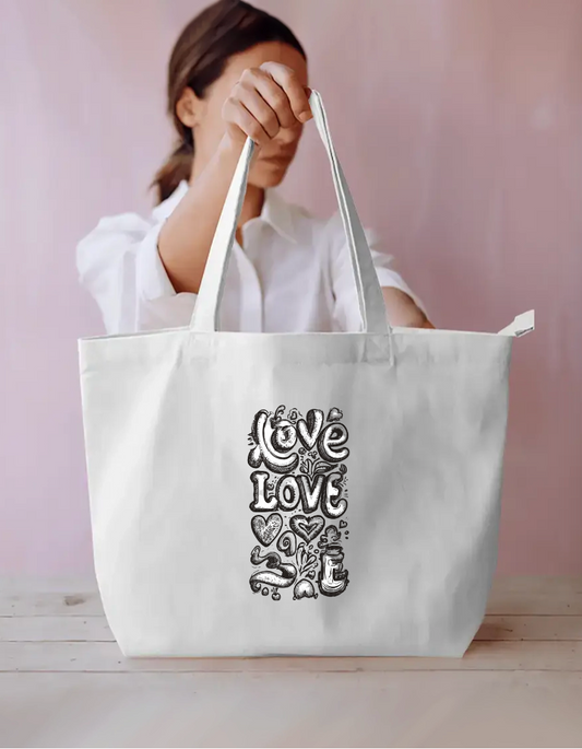Love Art Tote Bag Everyday Large Tote Bag by @rd_digital_store