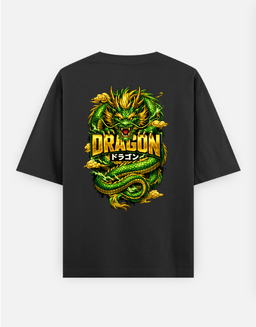 Dragon printed T-Shirt Oversized T-shirt (Back print) by @someone_draws69