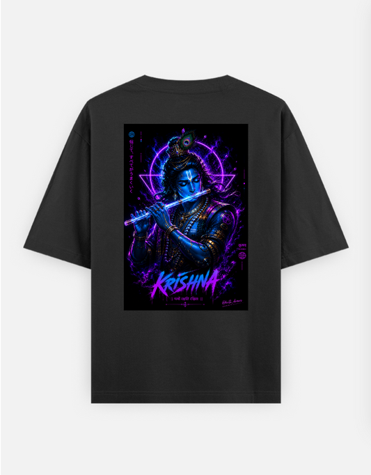 Krishna Printed Over SIZED T-shirt Oversized T-shirt (Back print) by @someone_draws69