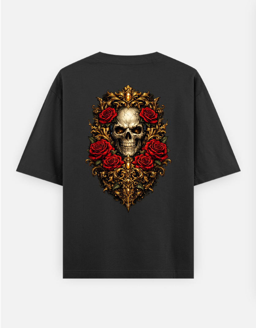 Crazy ghost Skull Printed T-Shirt Oversized T-shirt (Back print) by @someone_draws69