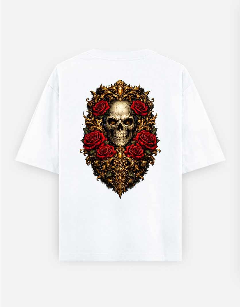 Crazy ghost Skull Printed T-Shirt Oversized T-shirt (Back print) by @someone_draws69