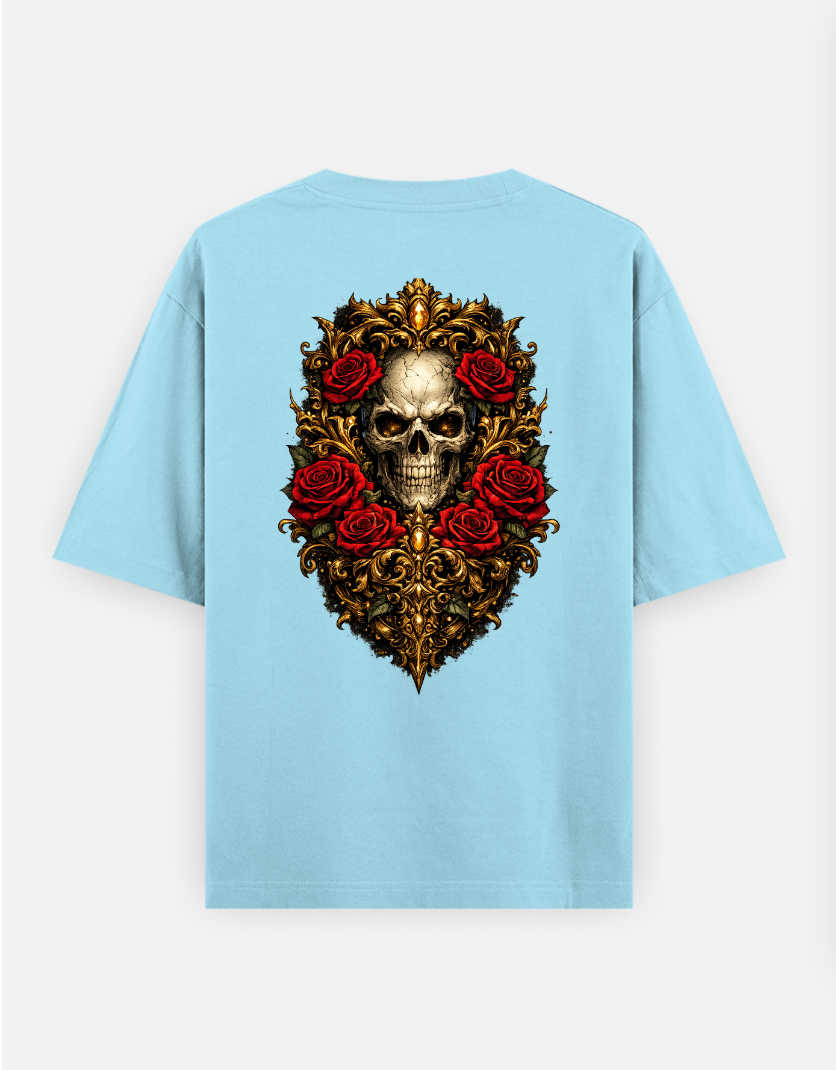 Crazy ghost Skull Printed T-Shirt Oversized T-shirt (Back print) by @someone_draws69