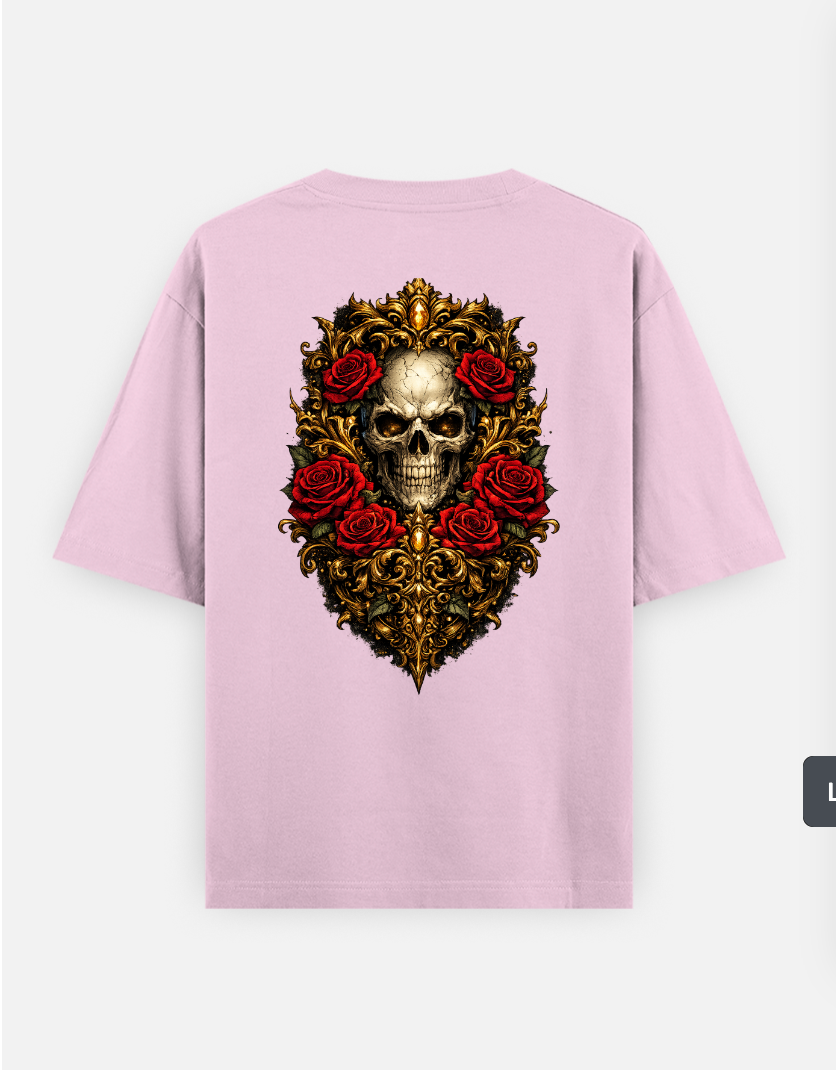 Crazy ghost Skull Printed T-Shirt Oversized T-shirt (Back print) by @someone_draws69