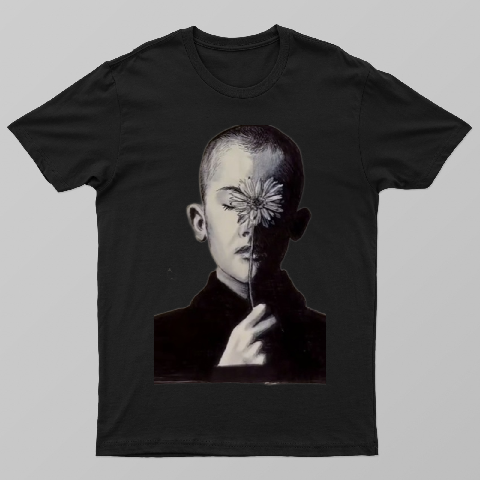 inner bloom portrait t-shirt | surreal floral art tee| black and white aesthetic Unisex T-shirt by Mithisar Daimary 