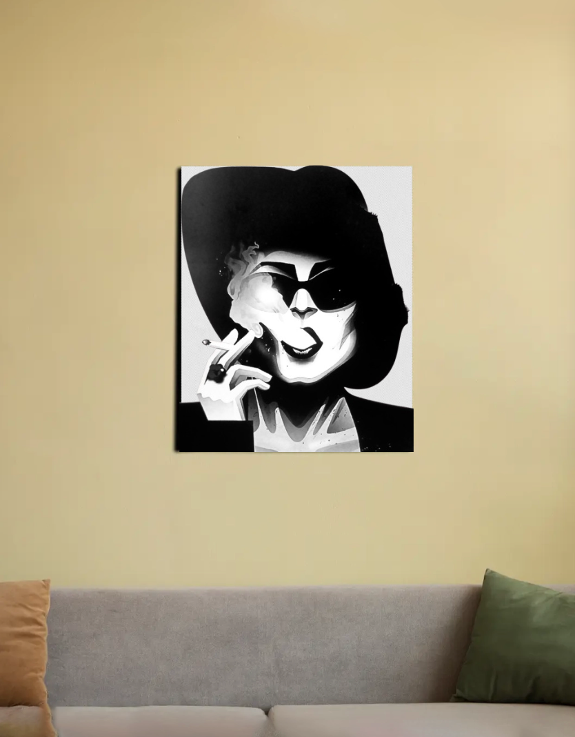 fight club. 'Marla singer' black and white art work, canvas poster 16"x20" Canvas Poster by Mithisar Daimary 