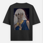 Gold white hair maiden Oversized T-shirt (Back print) by Miosu