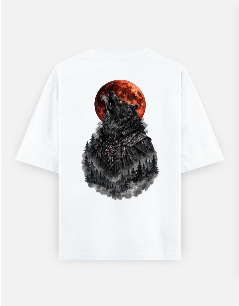 Wolf Printed oversized T-Shirt Oversized T-shirt (Back print) by @someone_draws69