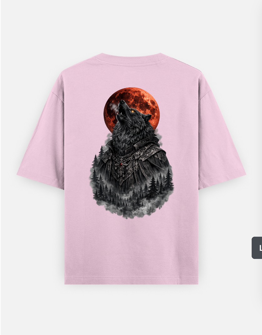 Wolf Printed oversized T-Shirt Oversized T-shirt (Back print) by @someone_draws69