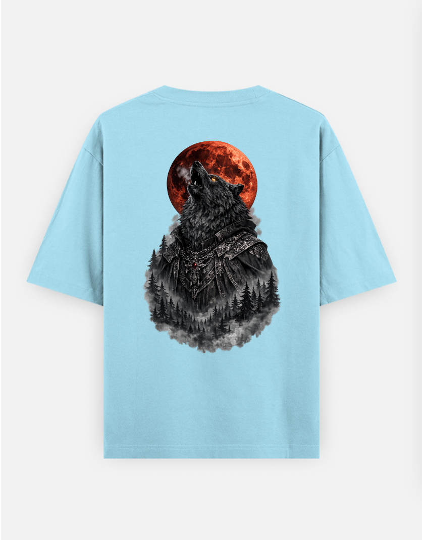 Wolf Printed oversized T-Shirt Oversized T-shirt (Back print) by @someone_draws69
