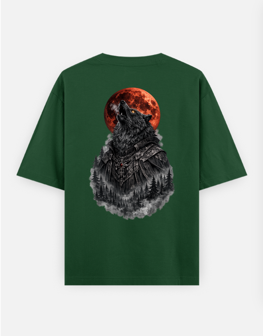 Wolf Printed oversized T-Shirt Oversized T-shirt (Back print) by @someone_draws69