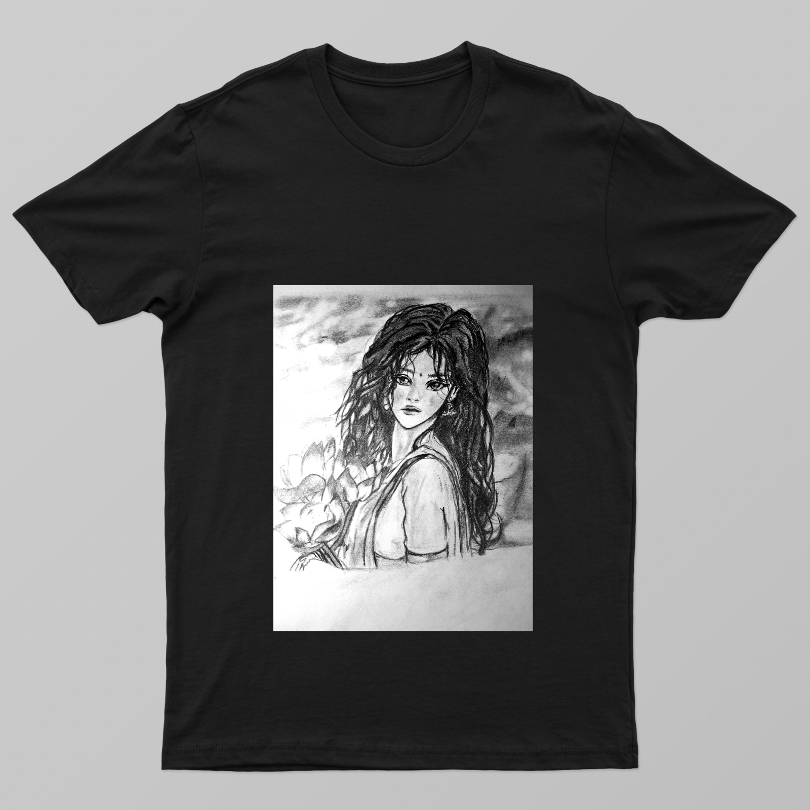 The girl with lotus Unisex T-shirt by @k.shiva26_arts